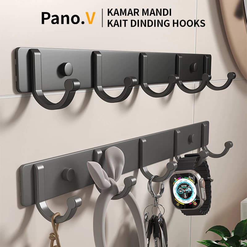 PanoV Gantungan Baju Aluminium hook Aerospace 3 Cabang - Anti Karat, Ringan, Tahan Lama
