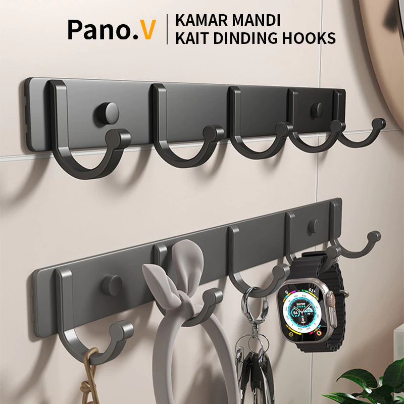 PanoV Gantungan Baju Aluminium hook Aerospace 3 Cabang - Anti Karat, Ringan, Tahan Lama