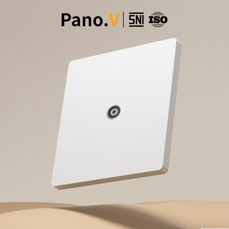 PanoV 10007-1 White Ultra-Thin TV Socket Waterproof Switched Socket