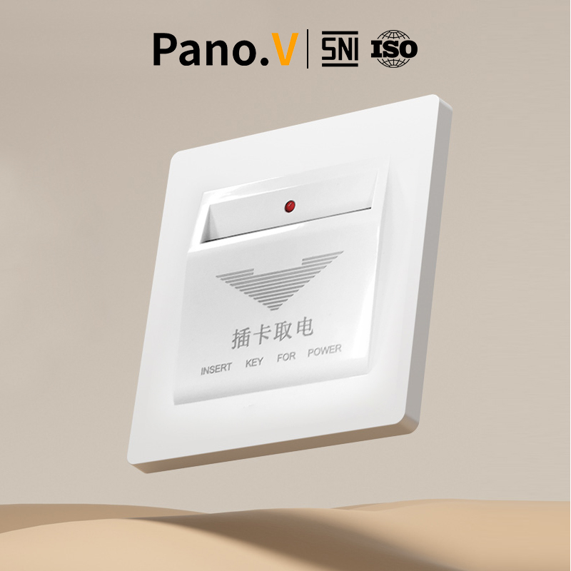 Pano.V 10013-1 White Hotel 40A Wall Switch Three Line Card Power Switch with Two Line Arbitrary Card Feature