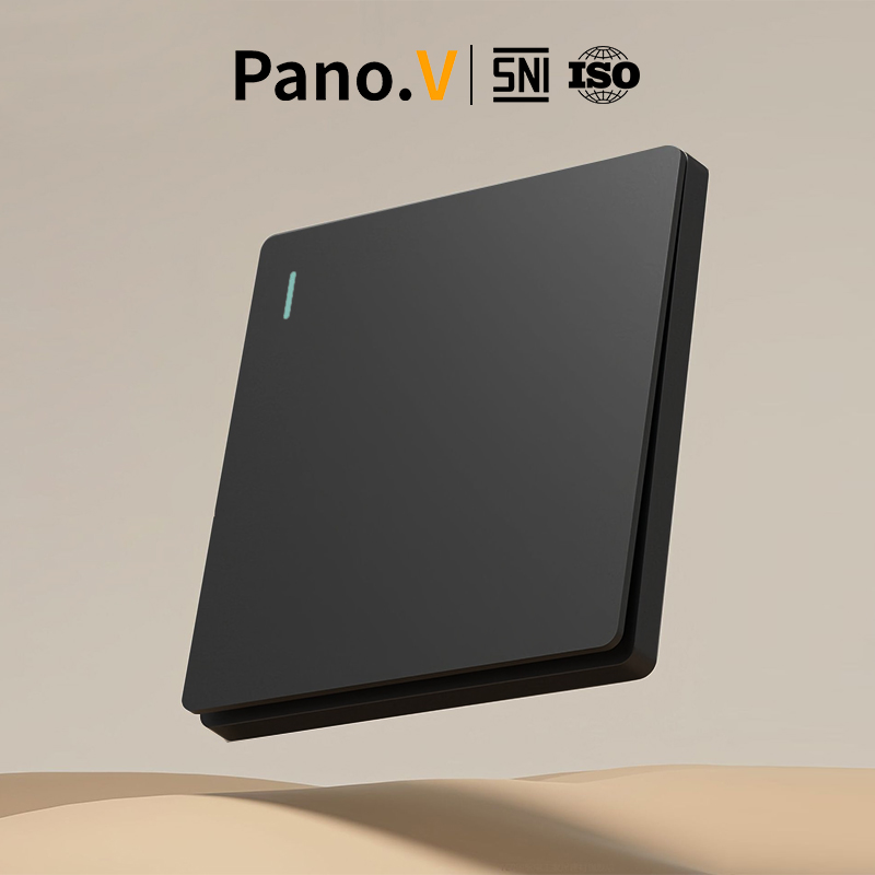 PanoV 10001-2 black Wall Switch 1Gang 2Way Big Panel 10A 250V Electronics Light Switch