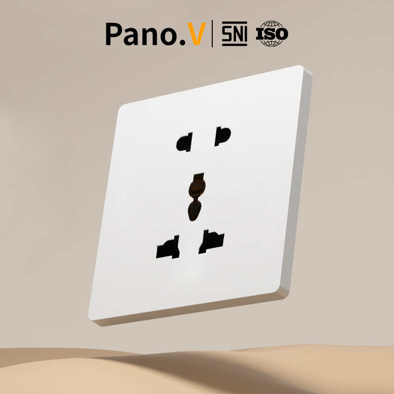 PanoV 10010-1 White Universal Multifunctional 86-Type 10A 250V Ports Flame Retardant PC Wall Switch Socket