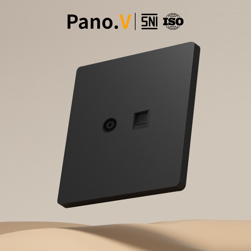 PanoV 10008-2 black 86 Type Modular Panel Computer Network TV Phone Socket