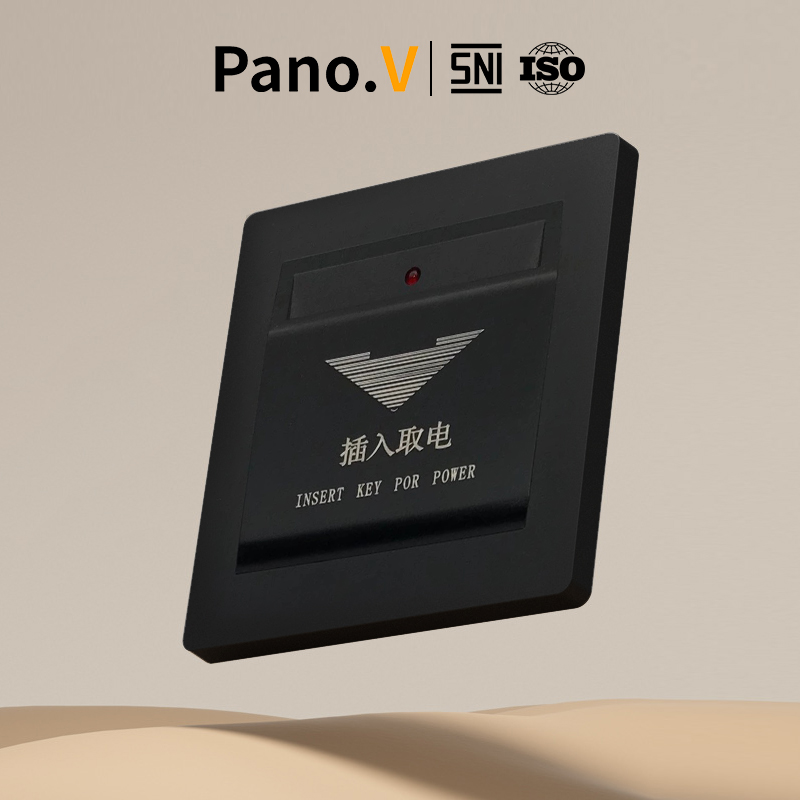 Pano.V 10013-2 black/Hitam Hotel Energy Saver Switch Saklar Hemat Energi Kartu Card
