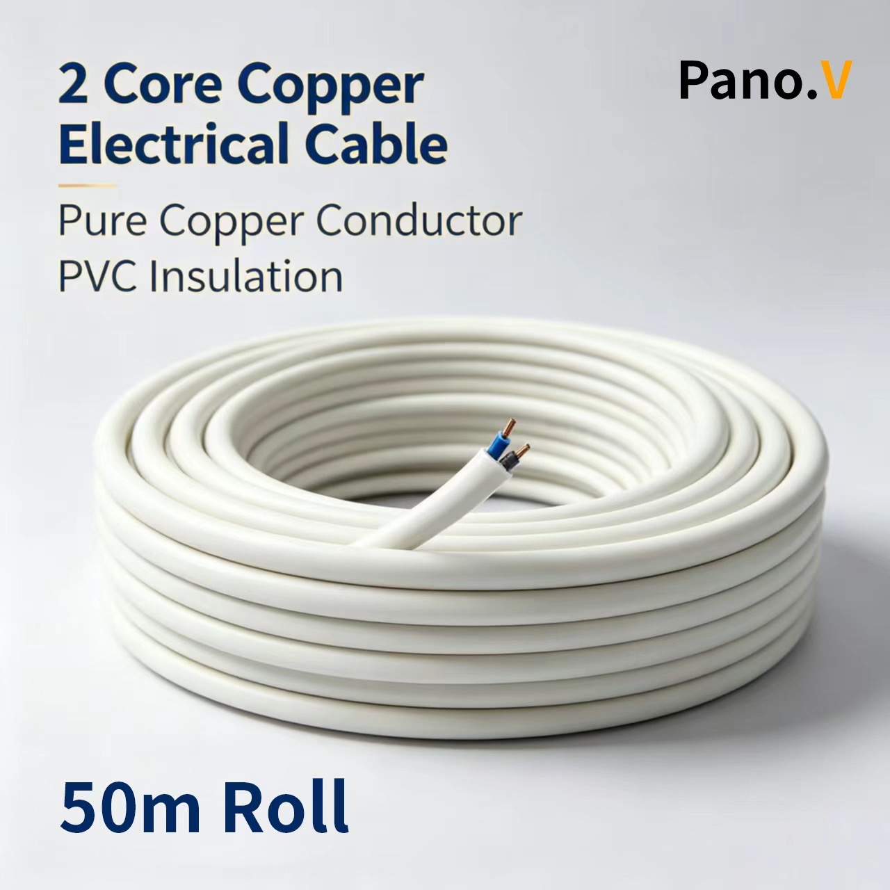 Pano.V KABEL TEMBAGA MURNI 2x1.5 mm (1 Roll) 50 Meter SNI dan berkualitas tinggi