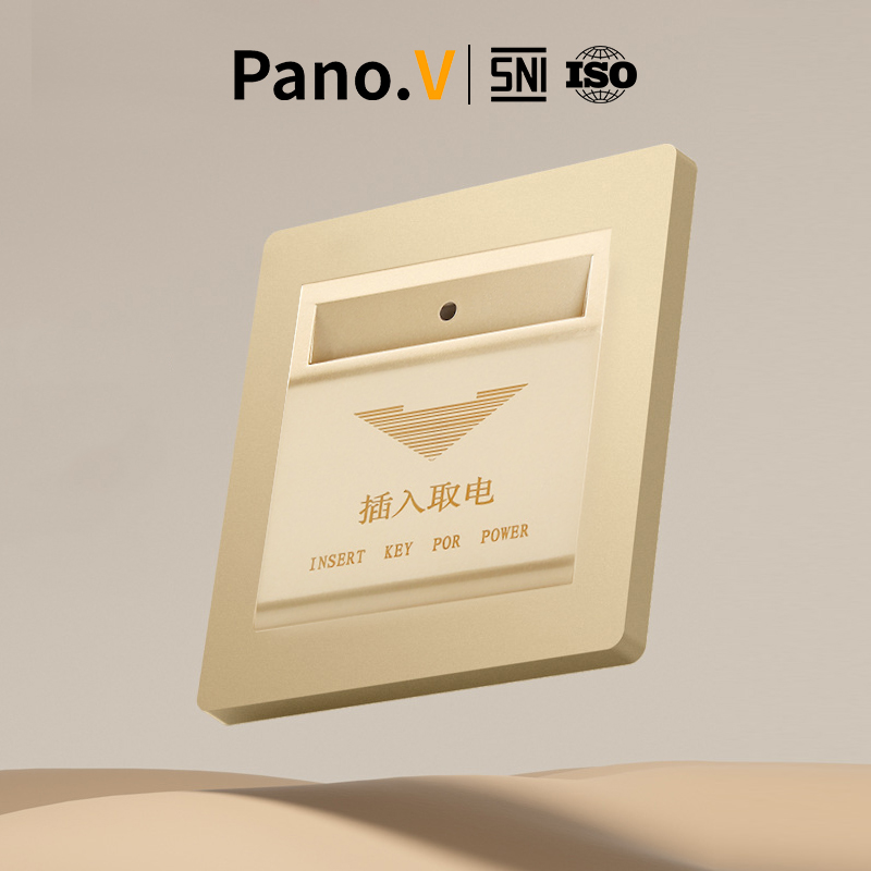Pano.V 10013-3 Gold/ Hotel Energy Saver Switch / Saklar Hemat Energi Hotel/Hotel Energy Saver Switch Hemat Energi Kartu Card
