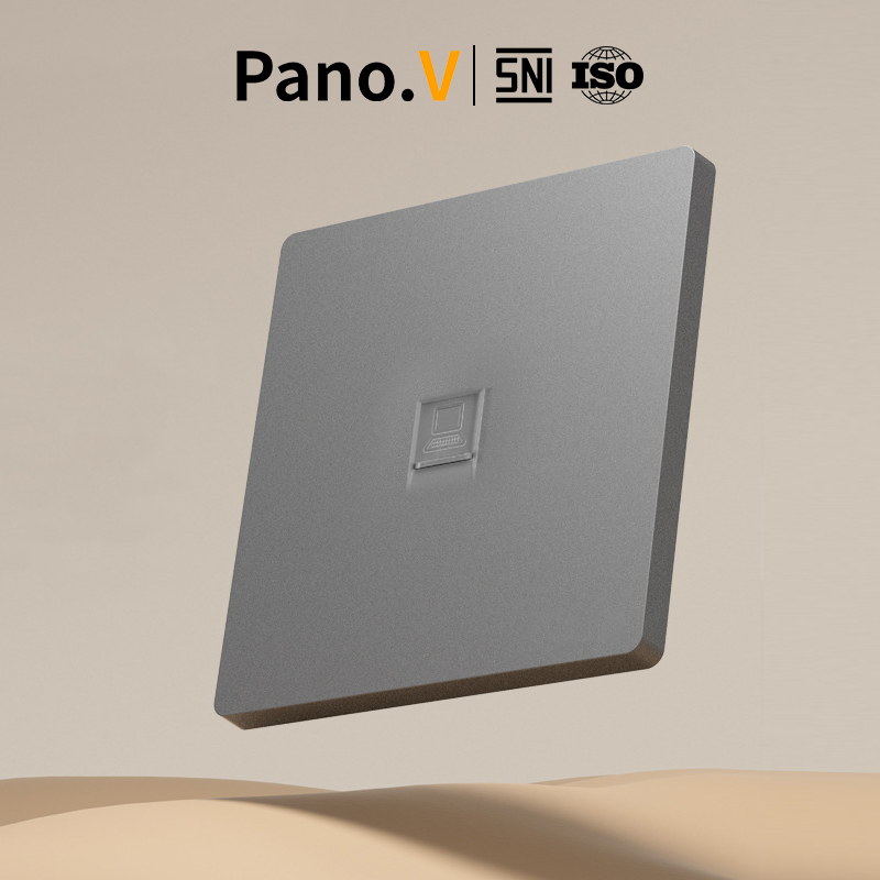 PanoV 10006-4 Abu-abu/Grey Stop Kontak Dinding Port LAN RJ45 Soket Kabel Jaringan Komputer Untuk Rumah Kantor Renovasi Pemasangan Dinding